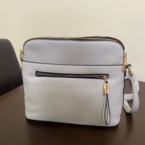 Gray crossover handbag
